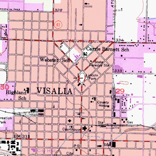 Topographic Map of Lincoln Park, CA