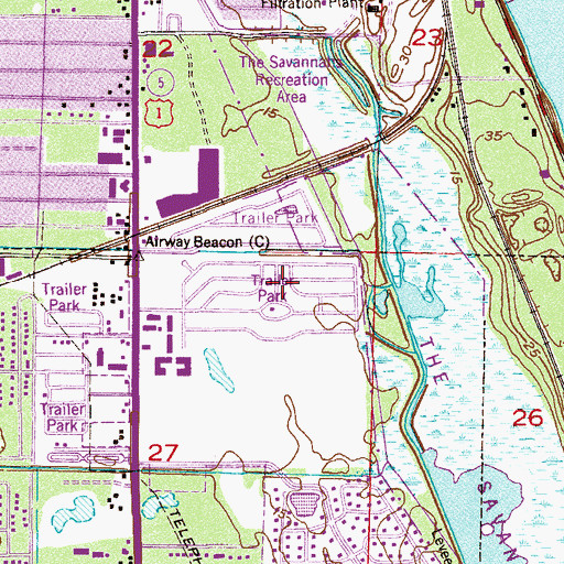 Topographic Map of Tangelo Village Mobile Home Park, FL
