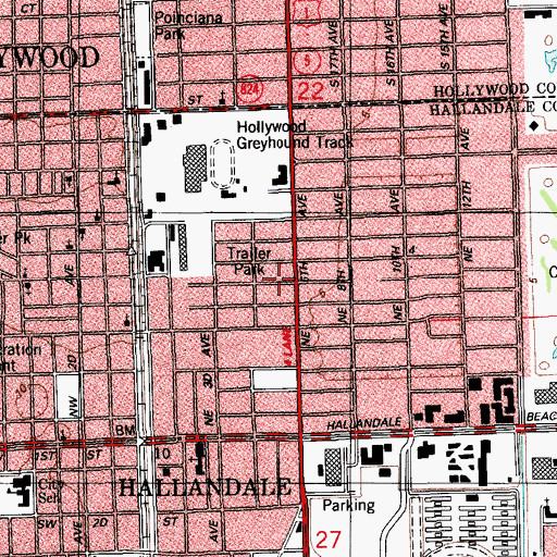 Topographic Map of El Rancho Trailer Park, FL