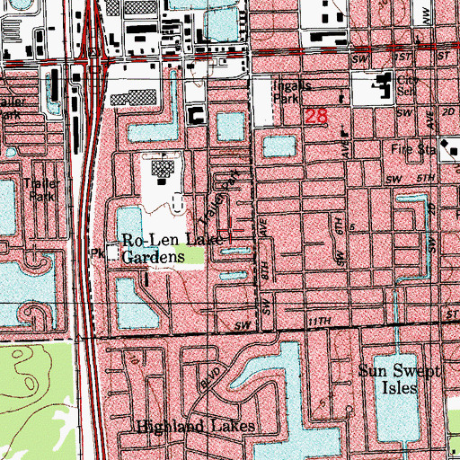 Topographic Map of Golden Trio Mobile Home Park, FL