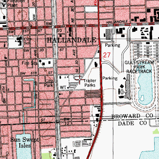 Topographic Map of Tower Mobile Home Park, FL
