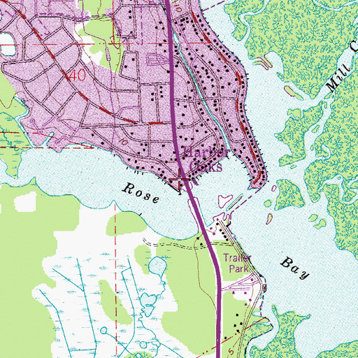 Topographic Map of Harbor Oaks Trailer Park, FL