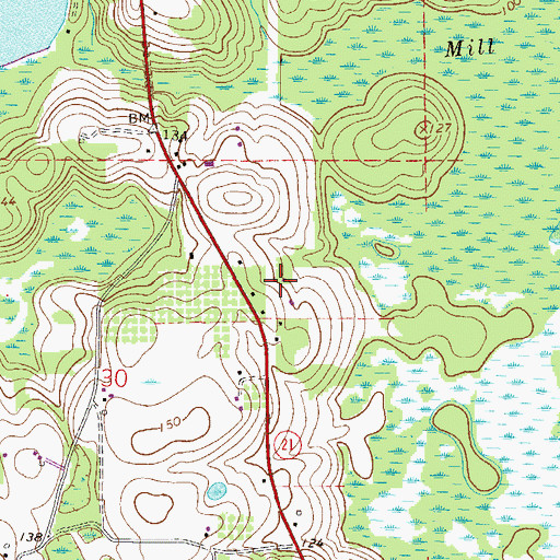 Topographic Map of Whispering Pines Commmunity Mobile Home Park, FL