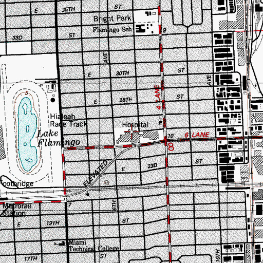 Topographic Map of Hialeah Hospital George H Wessel Memorial Library, FL
