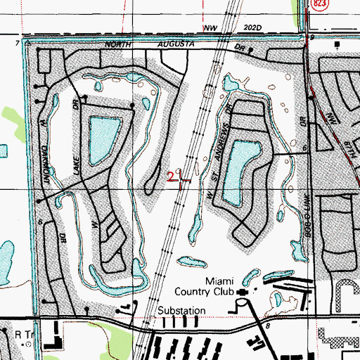 Topographic Map of Golden Bear Golf Club at Hammock Creek, FL