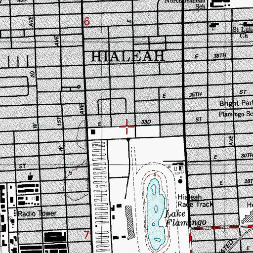 Topographic Map of Bright Post Office, FL