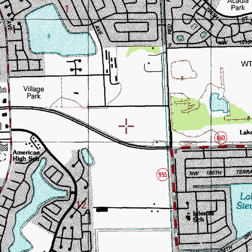 Topographic Map of Miami Gardens Post Office, FL