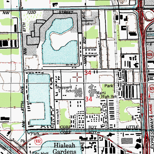 Topographic Map of El Mercado Shopping Center, FL