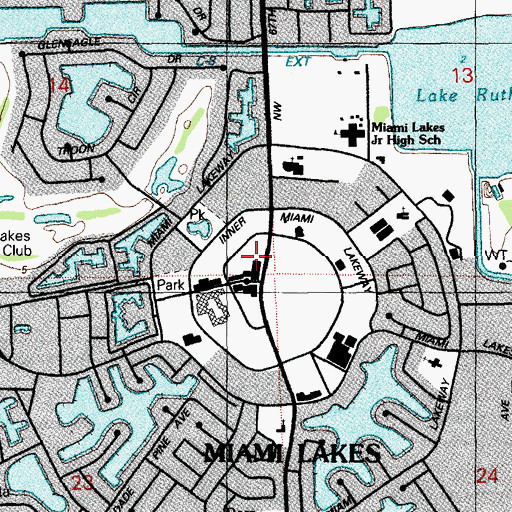 Topographic Map of Gerardos Marketplace Shopping Center, FL