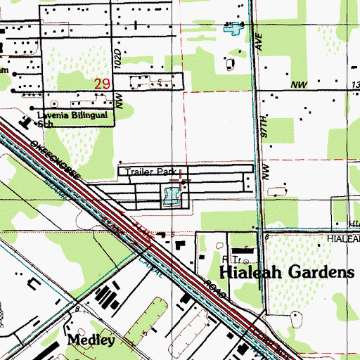 Topographic Map of Courtly Manor Mobile Home Park, FL