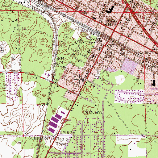 Topographic Map of Johnnys Mobile Home Park, FL