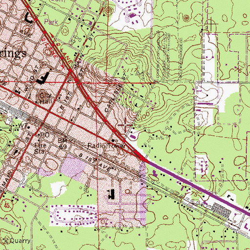 Topographic Map of Church of Christ, FL