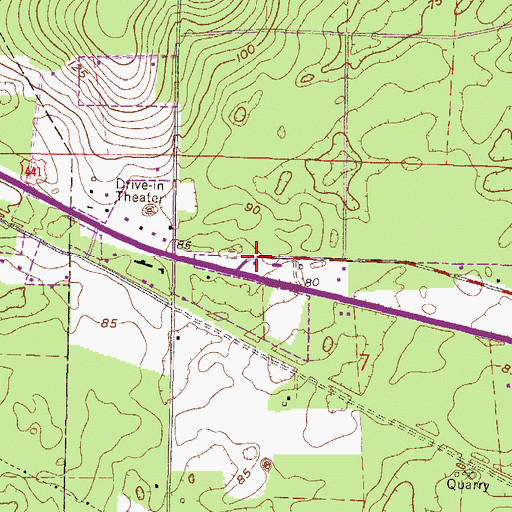 Topographic Map of First Baptist Church of High Springs, FL