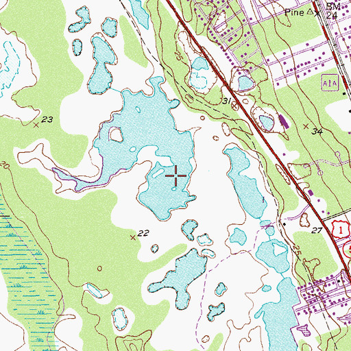 Topographic Map of Golf Hammock Country Club, FL