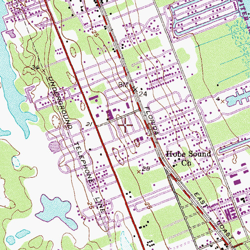 Topographic Map of Seabreeze Mobile Manor, FL