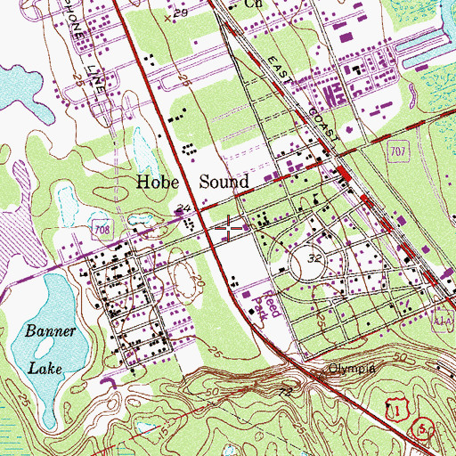 Topographic Map of Saint Christophers Catholic Church, FL
