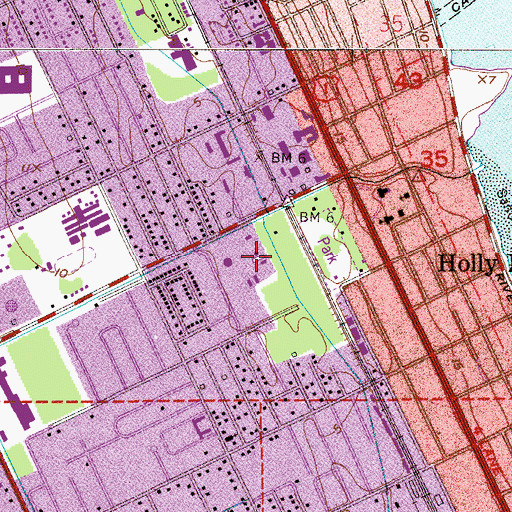 Topographic Map of City of Holly Hill Wastewater Treatment Facility, FL
