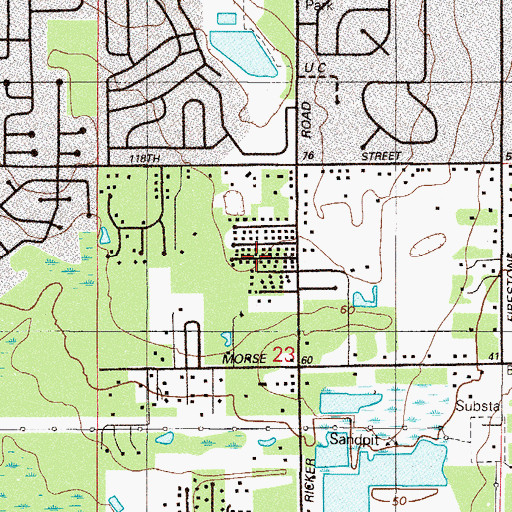 Topographic Map of Whispering Pines Trailer Park, FL