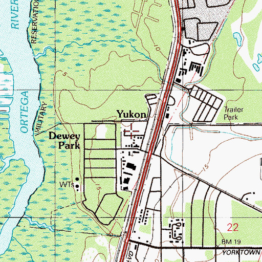 Topographic Map of Yukon Station Mobile Home Park, FL