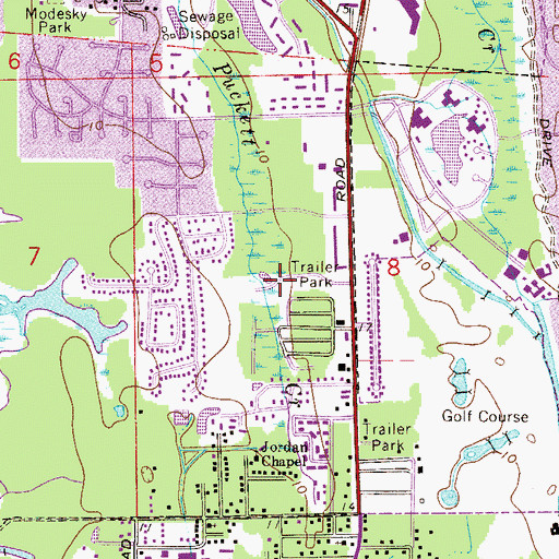 Topographic Map of Admiral's Walk Mobile Home Estates, FL