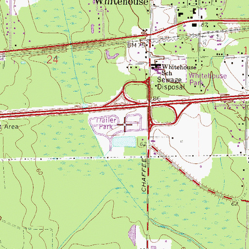 Topographic Map of Crystal Springs Estates Mobile Home Community, FL