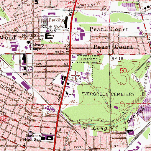 Topographic Map of Gateway Trailer Park, FL