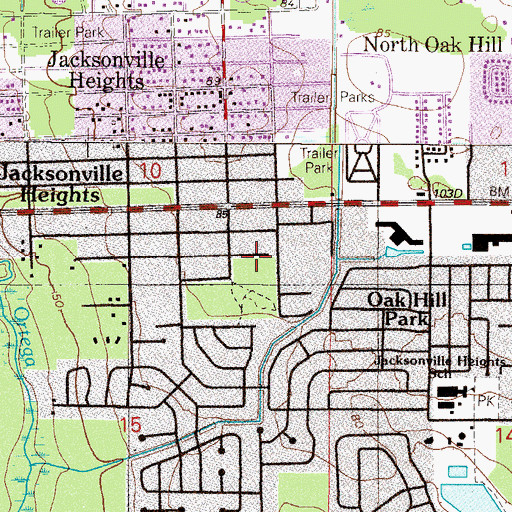 Topographic Map of Hewitt Street Mobile Home Park, FL