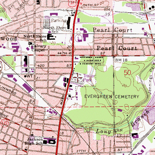 Topographic Map of Longbranch Trailer Park, FL