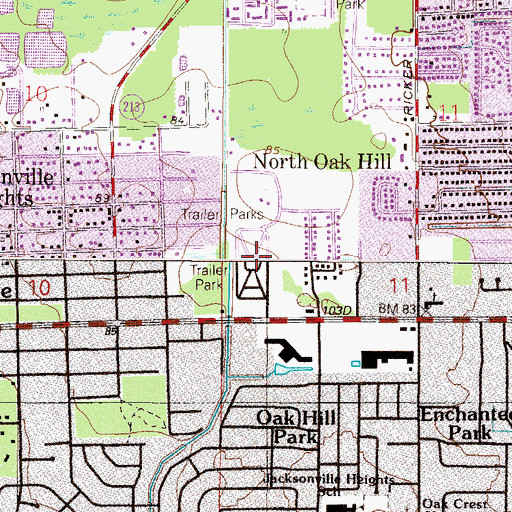 Topographic Map of Magnolia Circle Manufactured Home Community, FL