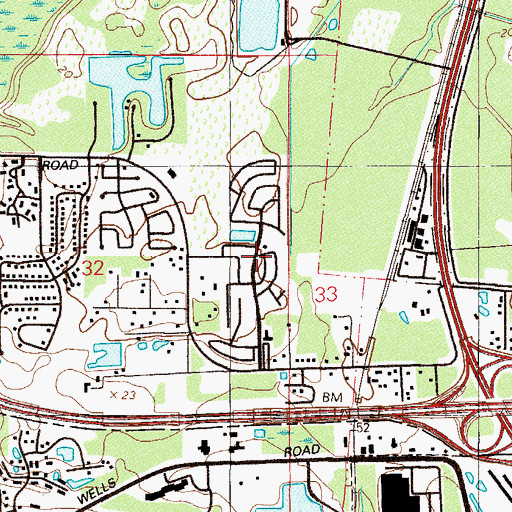 Topographic Map of Orange Park North Mobile Home Community, FL