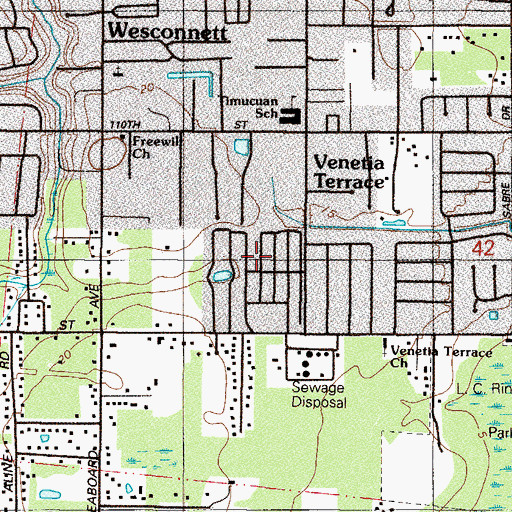 Topographic Map of Ortega Village Manufactured Home Community, FL