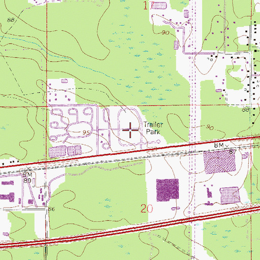 Topographic Map of Paradise Village Mobile Home Park, FL