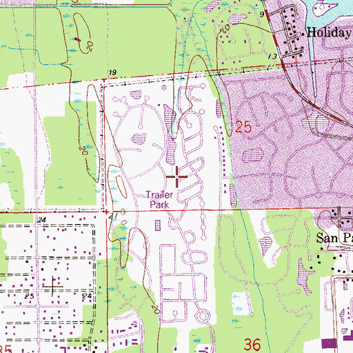 Topographic Map of Portside Mobile Home Park, FL