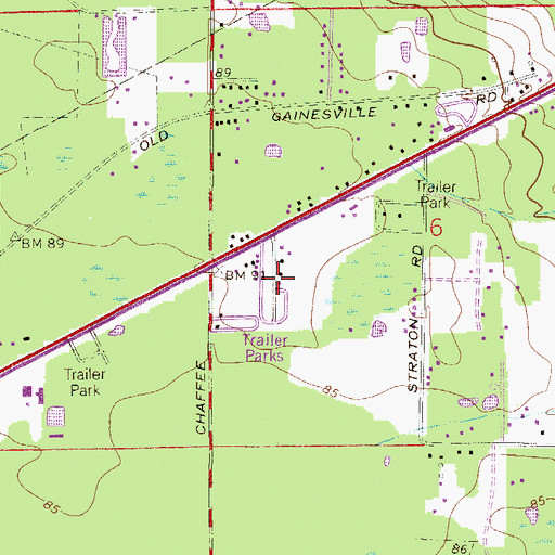 Topographic Map of Taylor Mobile Home Park, FL