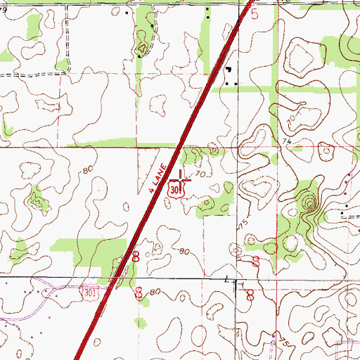 Topographic Map of Emmanuel Apostolic Overcoming Holiness Church of God, FL