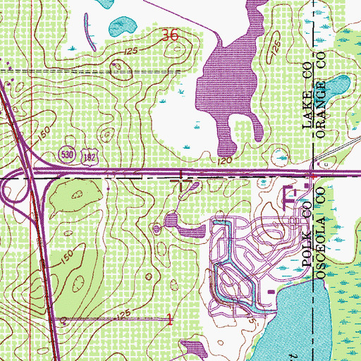 Topographic Map of Lake County Library System Citrus Ridge Branch Library, FL