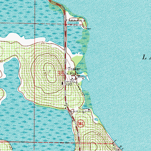 Topographic Map of Jones Cypress Cove Resort Mobile Home Park, FL