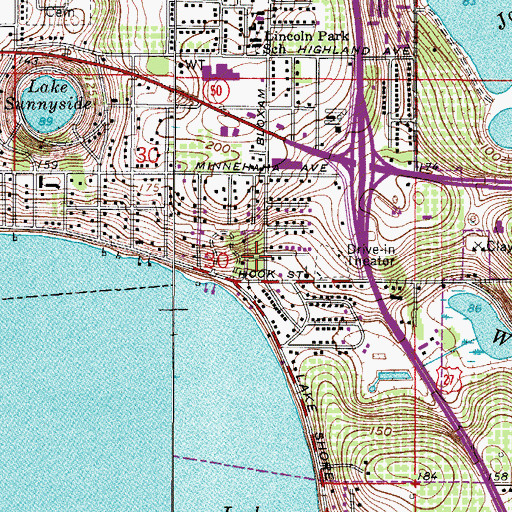 Topographic Map of Minnehaha Trailer Park, FL