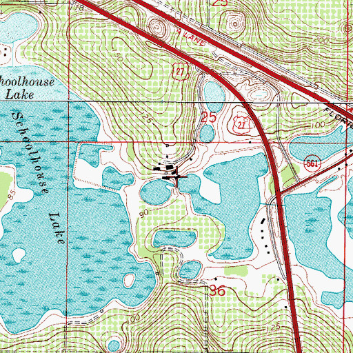 Topographic Map of Lake Correctional Institution, FL