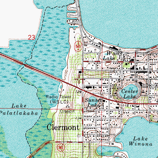 Topographic Map of Blessed Sacrament Catholic Church of Clermont, FL
