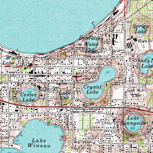 Topographic Map of First Baptist Church of Clermont, FL