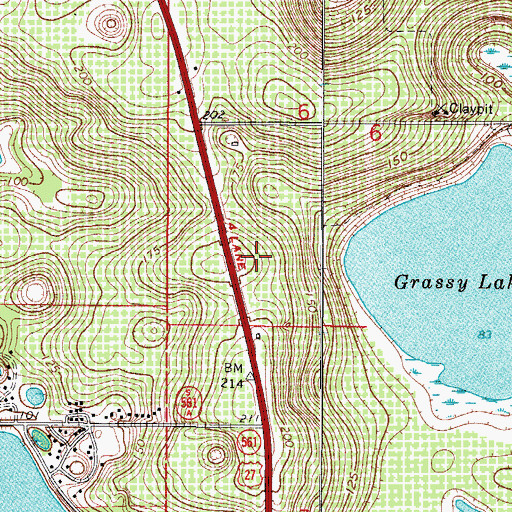 Topographic Map of Open Door Baptist Church, FL