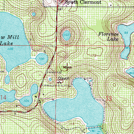 Topographic Map of True Life Church, FL