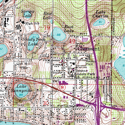 Topographic Map of Wootson Temple Church of God In Christ, FL