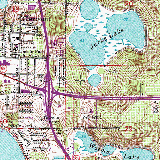 Topographic Map of Clermont Regal Shopping Center, FL