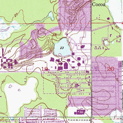 Topographic Map of Brevard Community College Cocoa Campus Technical Building, FL