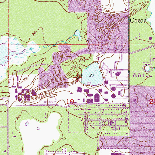 Topographic Map of Brevard Community College Cocoa Campus Astronaut Memorial Planetarium Observatory, FL
