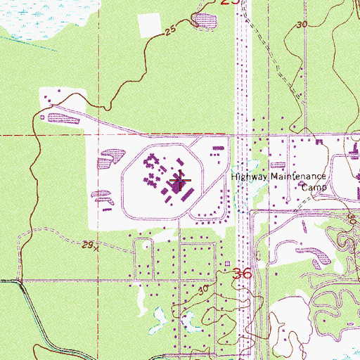 Topographic Map of Brevard Correctional Institution Library, FL