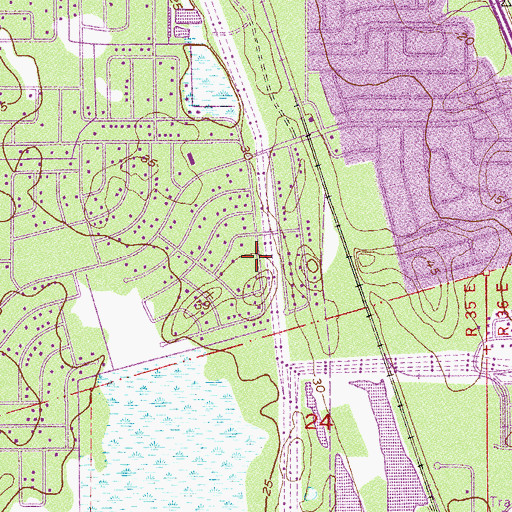 Topographic Map of Brevard County Public Library System Port Saint John Public Library, FL