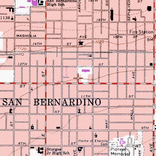 Topographic Map of Lincoln School, CA